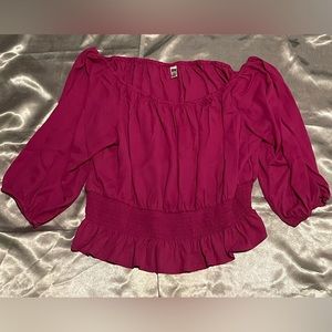 Magenta plus size off shoulder top  3X